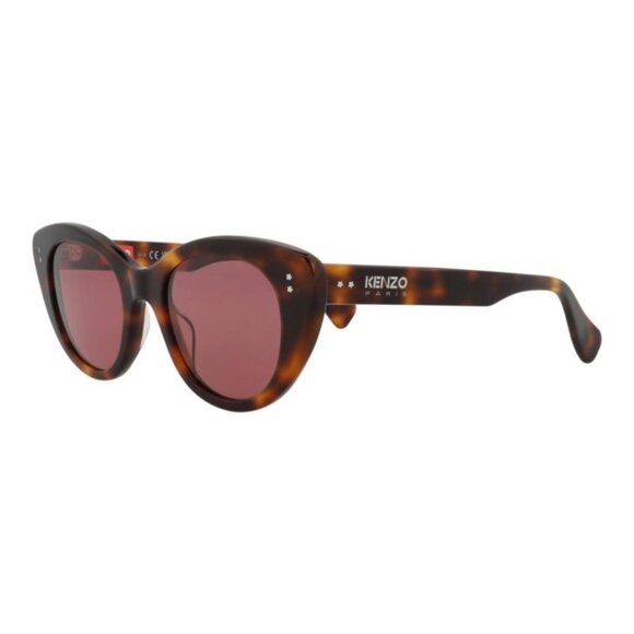 Kenzo Womens Cat Eye Havana Havana Bordeaux Fashion Designer Eyewear - Picture 1 of 4